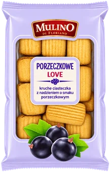 Zdjęcie produktu - Ciastka kruche z nadz porzeczkowym Mulino 600g