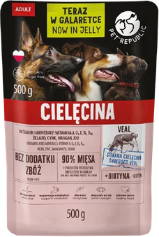 Zdjęcie produktu - Mokra karma dla psa cielęcina w galarecie Pet Republic