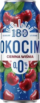 Piwo Okocim ciemna wiśnia 0,5l 0% puszka widok główny
