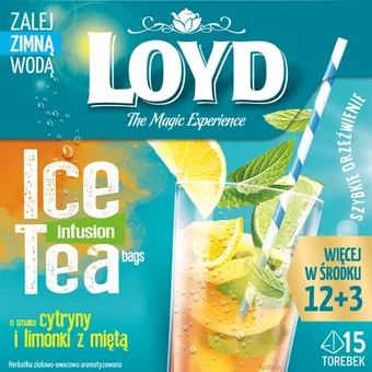 Zdjęcie produktu - Herbatka na zimno ice tea cytr limon Loyd 15x2,5g