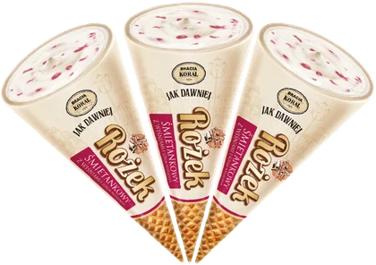 Lody rożek Jak Dawniej śmiet. z wiśn. Koral 180ml widok 1