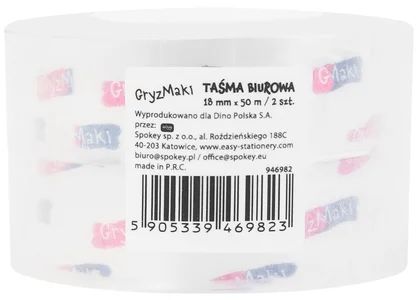 Taśma biurowa Gryzmaki 18mmx50m 2szt SZ26 widok 1