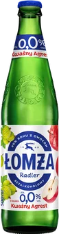 Zdjęcie produktu - Napój piwny Łomża Radler agrest 0,5l 0% but. bzzw.