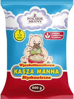 Kasza manna błyskawi wysokobłon Polskie Młyny 500g widok 1