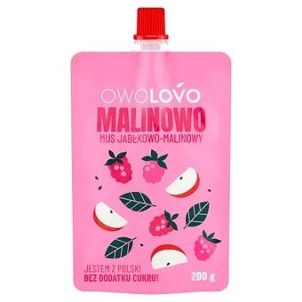 Mus jabłko malina Owolovo 200g widok 1