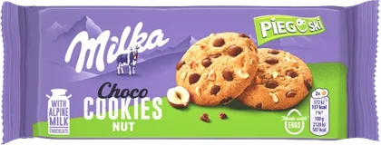 Zdjęcie produktu - Ciastka choco cookies nut Pieguski Milka 135g