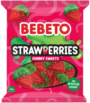 Żelki strawberries Bebeto 150g widok 1