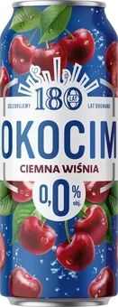 Piwo Okocim ciemna wiśnia 0,5l 0% puszka widok 1