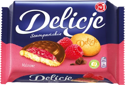 Biszkopty z galaretką malinową Delicje 294g widok główny 