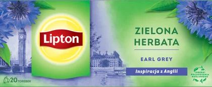 Herbata zielona earl grey Lipton 20x1,6g widok 1
