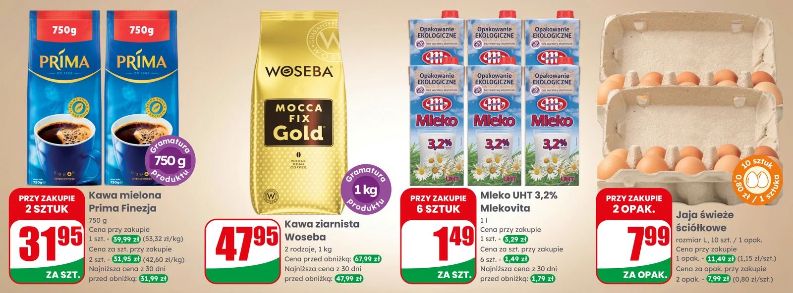 Baner kawy, jaja, mleko