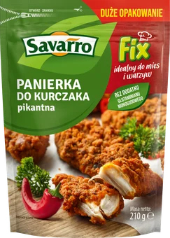 Zdjęcie produktu - Panierka do kurczaka pikantna Savarro 210g