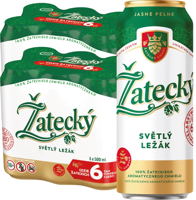 Piwo Zatecky lezak 0,5l 5% puszka widok 1
