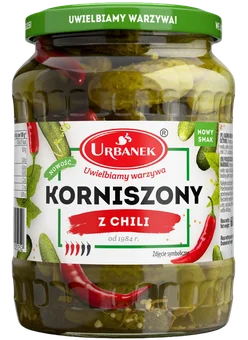Zdjęcie produktu - Korniszony delikatesowe/chili Urbanek 670/370g mix