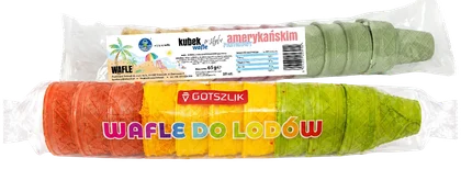 Wafle do lodów kubki tęczowe Gotszlik 11szt 65g widok 1