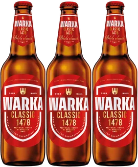 Piwo Warka jasne pełne 0,5l 5,2% but. zw. widok 1