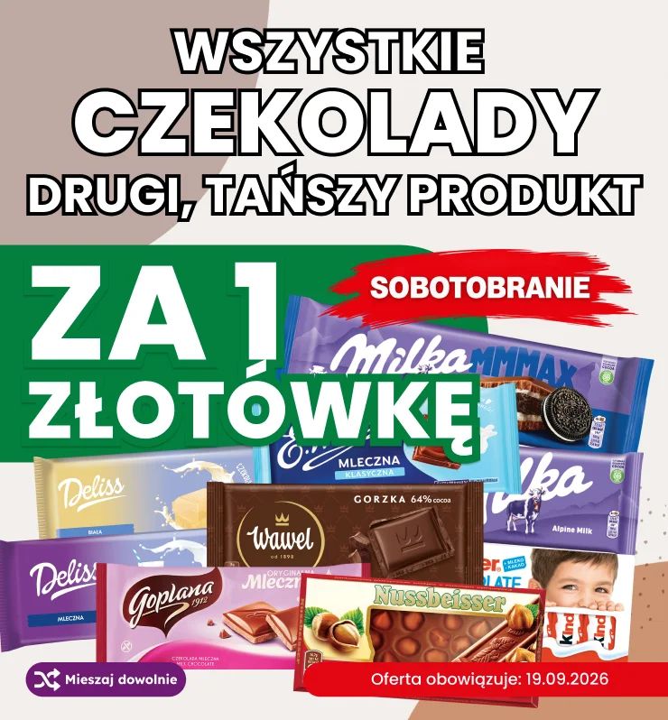 SOBOTOBRANIE CZEKOLADY TERAZ TANIEJ W DINO! SOBOTOBRANIE!