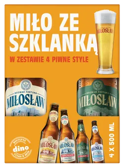 Zdjęcie produktu - Zestaw piw Miłosław 4x0,5l 0,5%-5,4% but. bzzw+szk