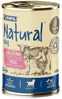 Karma dla psa mokra z cielęciną Pupil Natural 400g widok 1