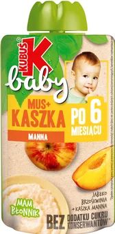 Deser w tubce mus+kasz jabłko brzo Kubuś Baby 100g widok 1