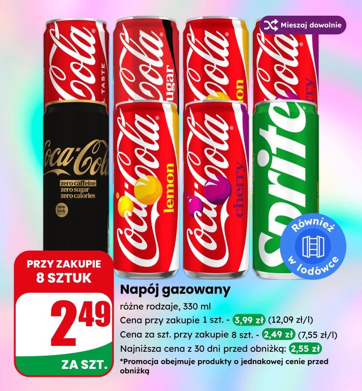 Baner napoje wk dzik 4move schwebbs sprite coca cola zero