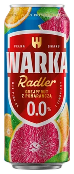 Piwo Warka radler grejpfrut pomarań 0,5l 0% puszka widok 1