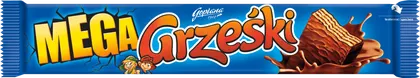 Wafel Grześki Mega w czekoladzie deserowej 48g widok 1
