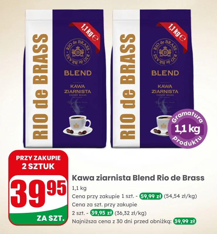 Banner kawosz kawa mielona ziarnista mleko
