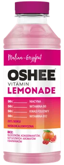 Zdjęcie produktu - Napój niegaz. lemoniada malina grejpf Oshee 0,555l