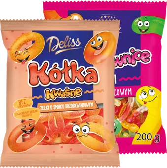 Żelki dżdżownice Deliss 200g widok 1