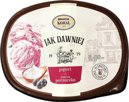 Lody Jak Dawniej jogurt z czarną porz. Koral 0,9l widok 1