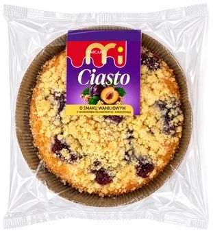 Zdjęcie produktu - Ciasto waniliowe z nadz. śliwkowym Amicake 500g
