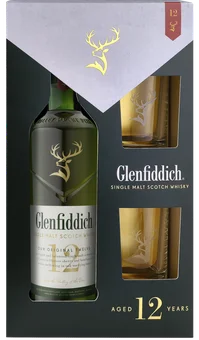 Whisky Glenfiddich 12yo 0,7l 40%+ 2 szklanki widok 1