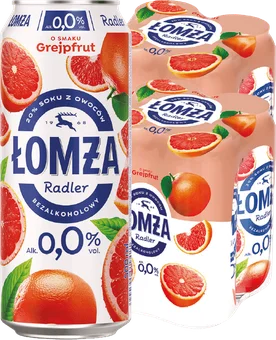 Napój piwny Łomża Radler grap. 0,5l 0% puszka widok 1