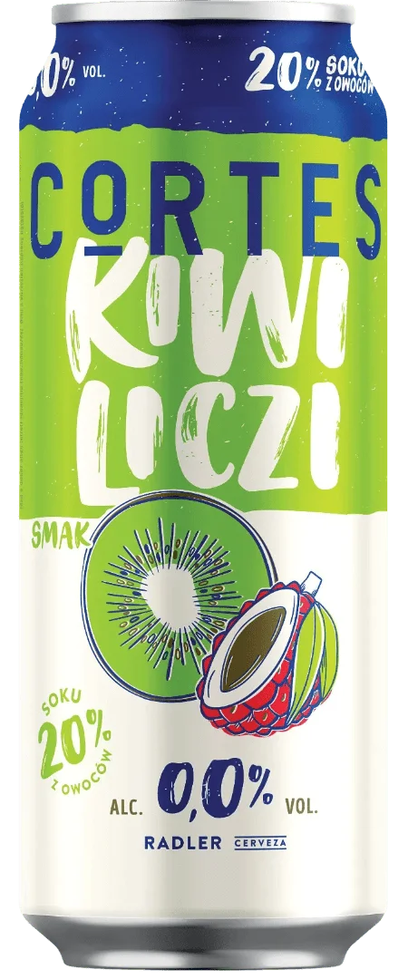 Piwo Cortes kiwi liczi 0,5l 0% puszka widok główny 