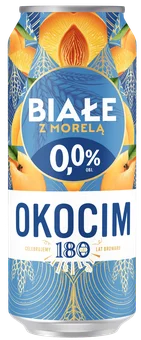 Zdjęcie produktu - Piwo Okocim białe morela 0,5l 0% puszka