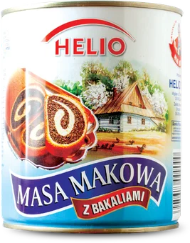 Masa makowa z bakaliami Helio 850g puszka widok 1
