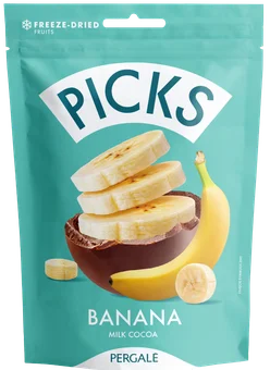 Zdjęcie produktu - Banany w polewie mlecznej Picks Pergale 90g