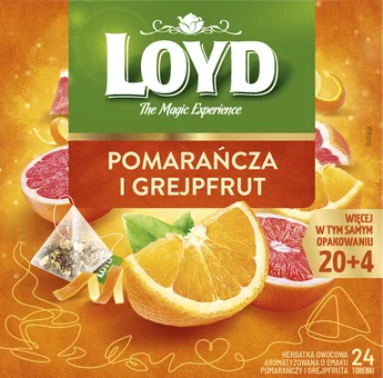Herbatka owocowa pomarańcza grejpfrut Loyd 24x2g widok 1
