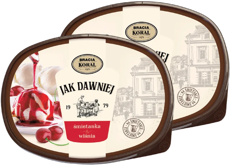Lody Jak Dawniej śmiet. z wiśn. i sosem Koral 0,9l widok 1