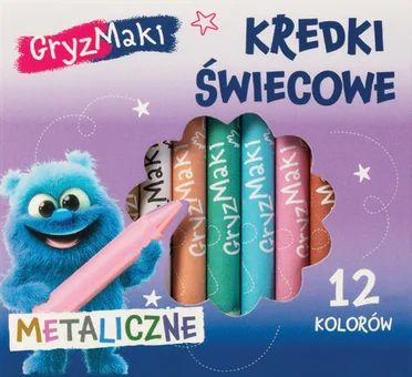 Kredki świecowe neon/metal Gryzmaki 12kol mix SZ26 widok 1