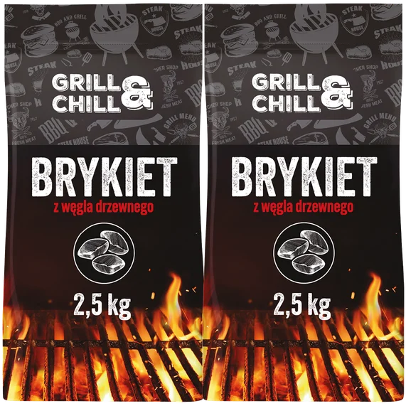 Brykiet z węgla drzewnego Grill&Chill 2,5kg widok 1