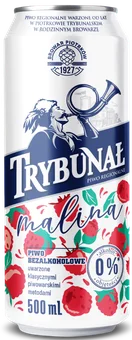 Piwo Trybunał malina 0,5l 0% puszka widok główny 