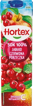 Sok jabłko czerwona poreczka Hortex 1l widok główny 