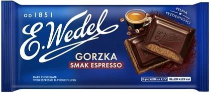 Czekolada gorzka z nadzieniem espresso Wedel 100g widok 1