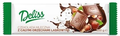 Czekolada mleczna z całymi orzechami Deliss 300g widok 1