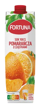 Sok pomarańczowy z cząstkami Fortuna 1l widok 1