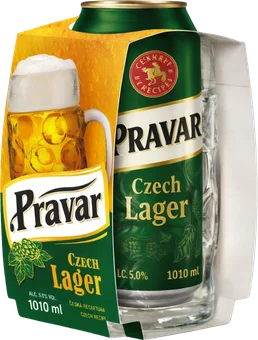 Piwo Pravar 1,01l 5,0% Puszka+Kufel widok 1