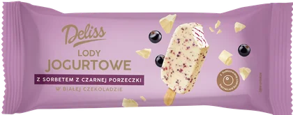 Zdjęcie produktu - Lody na patyku jog. z sor. czar. porz Deliss 120ml