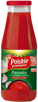 Zdjęcie produktu - Passata z czosnkiem i zioł. Polskie Przetwory 730g